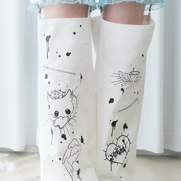 NEW ACDC RAG - Baby Punk Angel Punk Detachable Cargo Pants - Picture 6 of 9